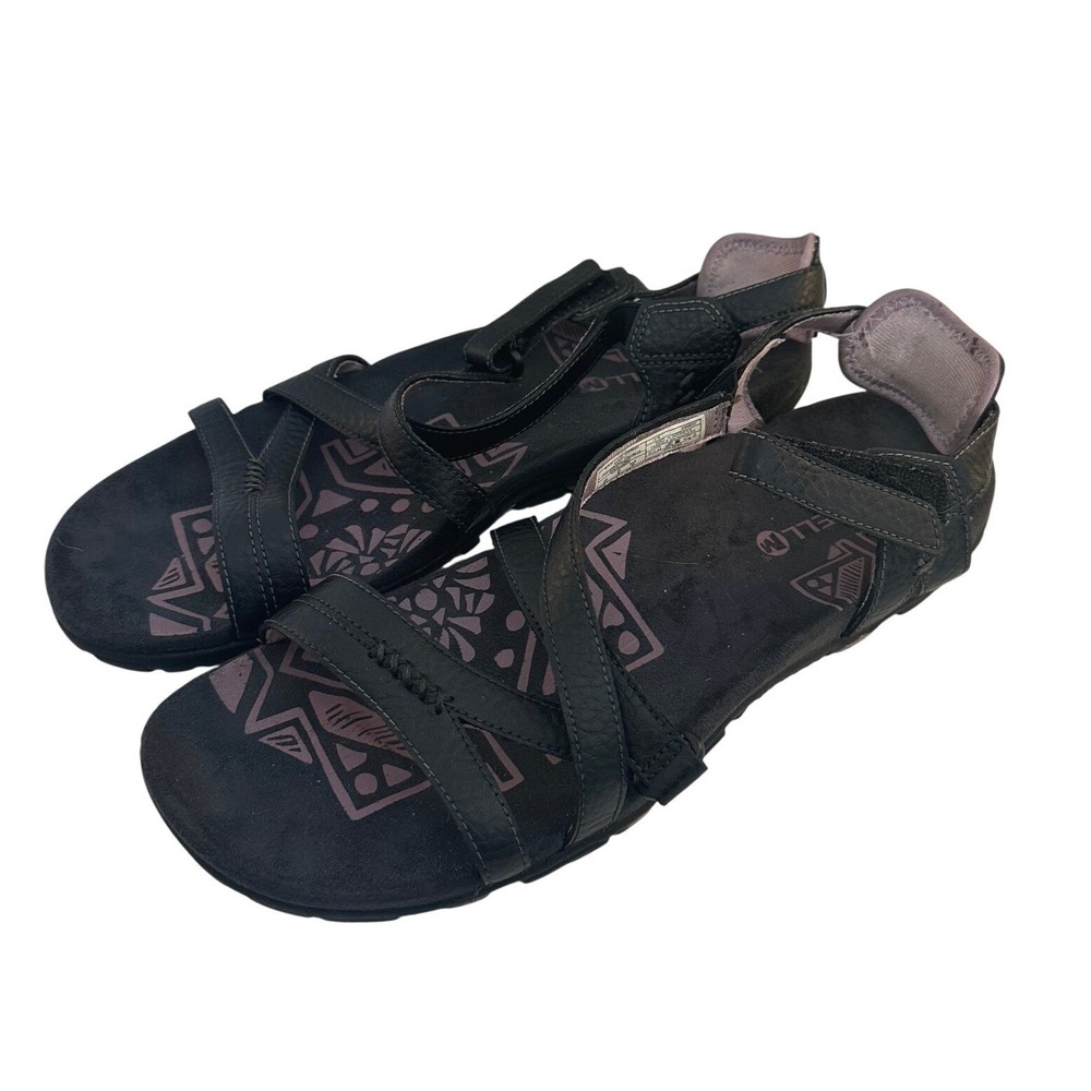 Merrell Women's Black Leather Strappy Outdoor Sandals Size 10